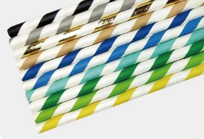 Striped Paper Straw – Cool Tones